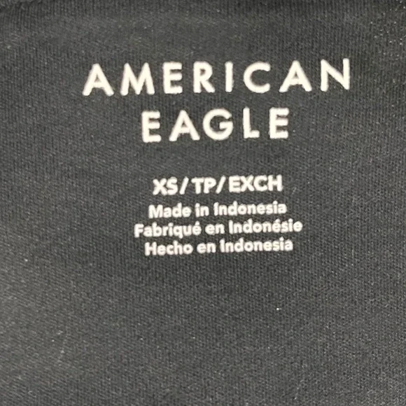 American Eagle Womens XS Black Cotton Babydoll Mini Dress Square Neck Sleeveless - Picture 3 of 5